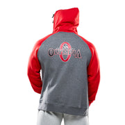 Olympia Grey and Red Full Zip Fleece Hoodie