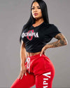 Olympia Black Crop Top w/Original Logo